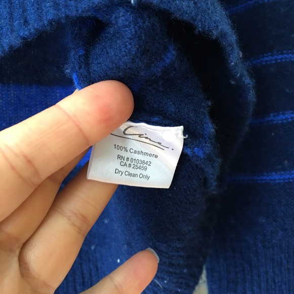 100% cashmere LINE The Label stripped sweater, with curved hem, suuuper soft! - Picture 5 of 6